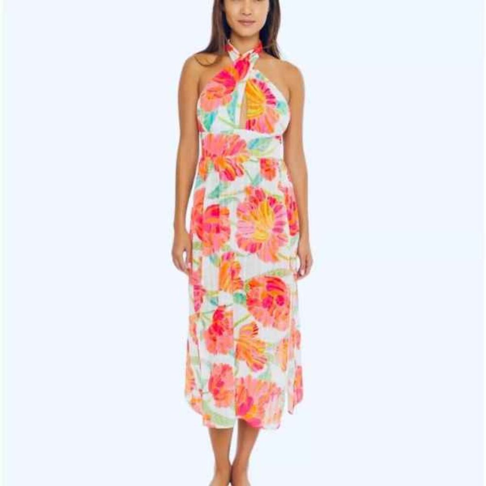 SALE🌸🌸Trina Turk Poppy Sheer Lightweight Breezy Midi🌸🌸 M